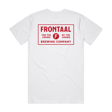Wit T-shirt, Frontaal, Rode Letters