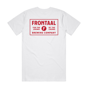 Wit T-shirt, Frontaal, Rode Letters