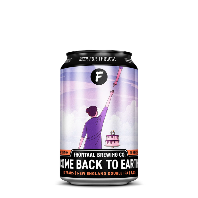 Come Back to Earth – 10 Years Edition
New England Double IPA – 8,5%
beste Double IPA Speciaalbier Frontaal Brewing Company