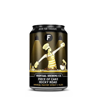 Piece of Cake Rocky Road Imperial Pastry Stout Chocolade, amandel en marshmallow Speciaalbier Frontaal Brewing Company